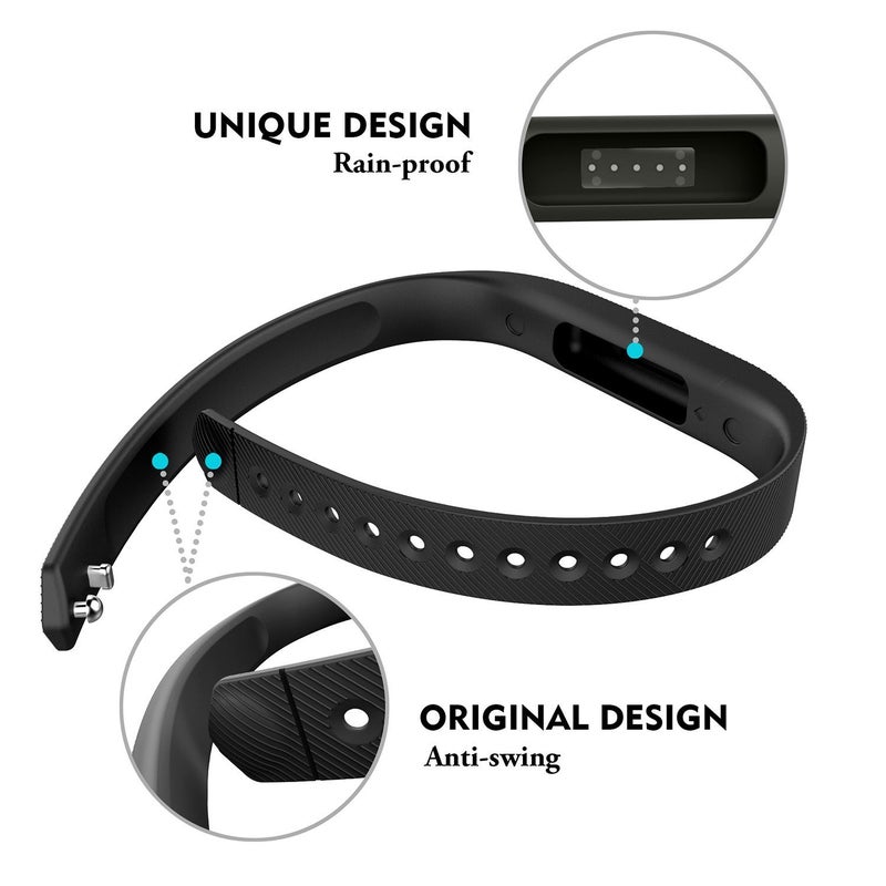 Greeninsync Wristbands for Fitbit Flex 2 Black, Adjustable Soft Silicone Sports Classic Silicon Bracelet Strap Replacement Band with Metal Clasp for Fitbit Flex 2 Smart Watch Wrist Band Small - Image 4